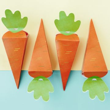 PartyDeco 6 GIFT BOXES Carrot (7.5 x 26.5 x 7.5 cm)