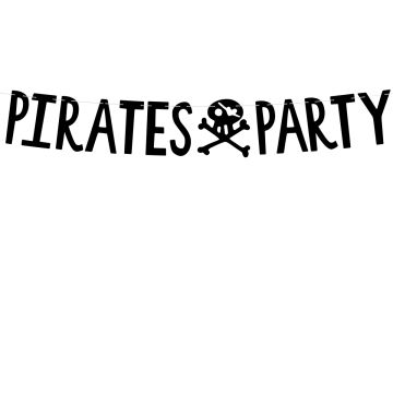 PartyDeco Party Garland PIRATES PARTY Black