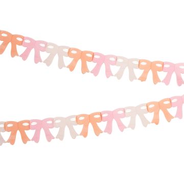 PartyDeco Papier Girlande SCHLEIFEN Rosa Mix