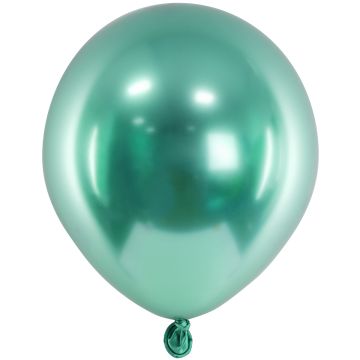 PartyDeco 10 Kleine Ballons GLOSSY Bottle Green (12cm)