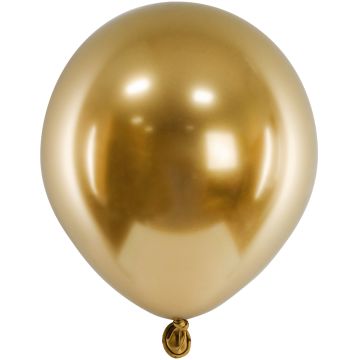 PartyDeco 10 Kleine Ballons GLOSSY Gold (12cm)