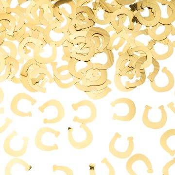 PartyDeco Konfetti PFERDE Hufeisen Gold