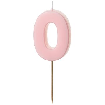 PartyDeco CAKE CANDLE Light Pink No. 0