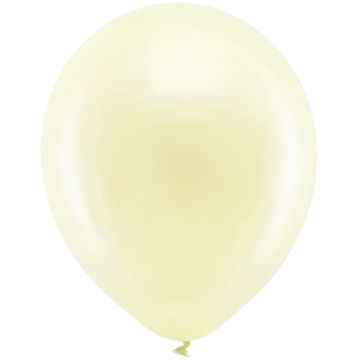 PartyDeco 10 RAINBOW Party Ballons Metallic Cream (30cm)