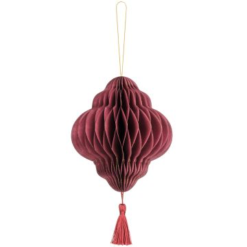 PartyDeco Paper Hanging Decoration ORNAMENT Lantern deep red
