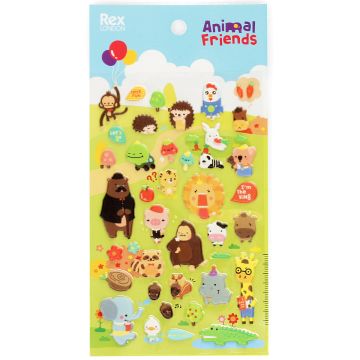 Rex London 43 3D Puffy Stickers ANIMAL FRIENDS