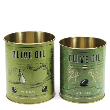 Rex London 2 Medium STORAGE TINS Olive Oil
