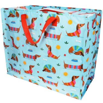Rex London Jumbo STORAGE BAG Sausage Dog blue