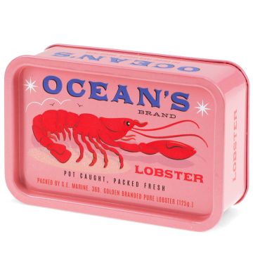 Rex London Mini STORAGE TIN with Lid "Ocean's Brand Lobster"