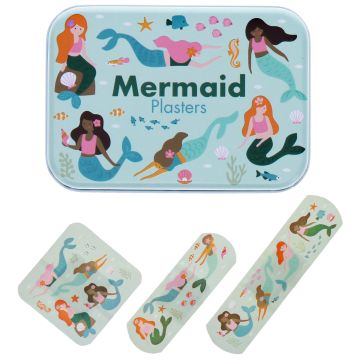 Rex London 30 CHILDREN'S MERMAID PLASTERS in a Tin
