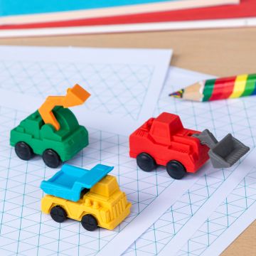 Rex London 3 Erasers CONSTRUCTION VEHICLES