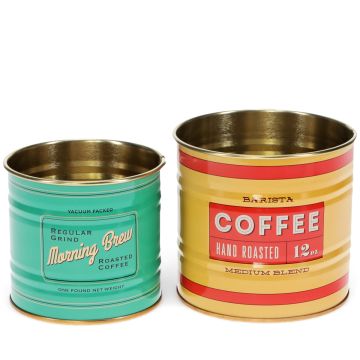 Rex London 2 Mini AUFBEWAHRUNGSDOSEN Vintage Coffee