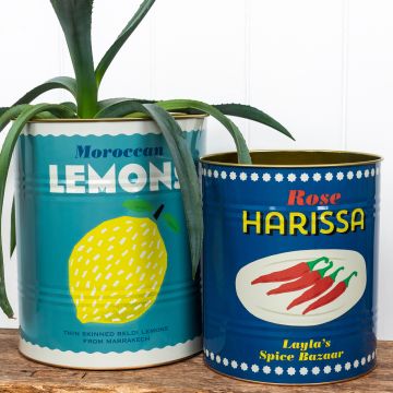 Rex London 2 Large Storage Tins LEMONS & HARISSA