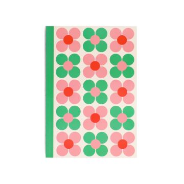 Rex London A5 Notizbuch GÄNSEBLÜMCHEN pink & grün liniert