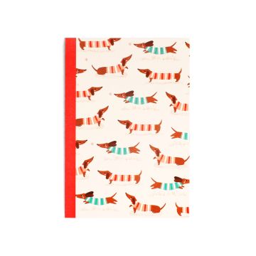 Rex London A5 Notizbuch DACKEL Muster liniert