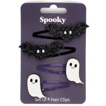 Rex London 4 Glitter Hair Clips SPOOKY