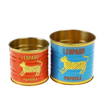 Rex London 2 Mini Aufbewahrungsdosen LEOPARD Paprika