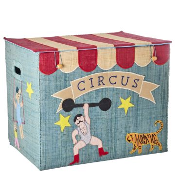 RICE Aufbewahrungskiste ZIRKUS L (faltbar) blau