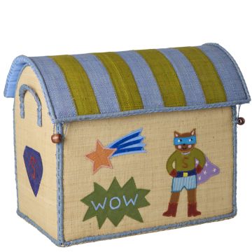 RICE Aufbewahrungskorb SUPERHELD Blau Small