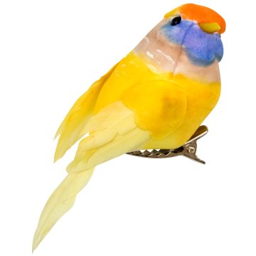 RICE Decoration BIRD with Clip yellow