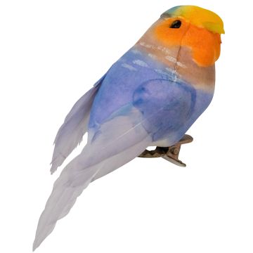 RICE Decoration BIRD with Clip blue