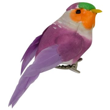 RICE Decoration BIRD with Clip purple