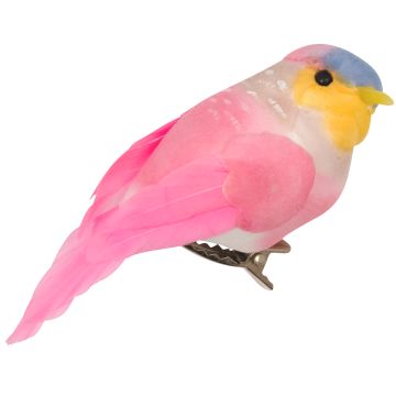 RICE Decoration BIRD with Clip pink