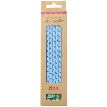 RICE 10 Lange KUCHENKERZEN mit Sternen Blau