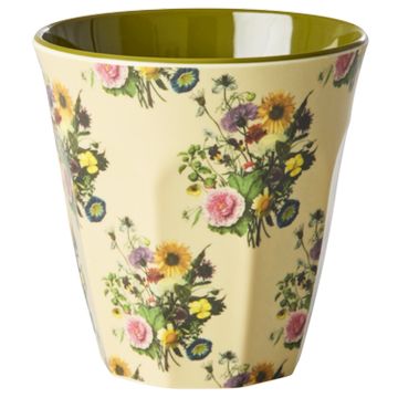 RICE Melamin BECHER "Retro Bouquet" Blumen (250 ml)