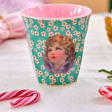 RICE Melamin BECHER Weihnachtsengel grün