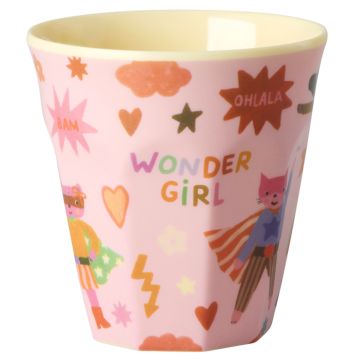 RICE Melamin KINDERBECHER "Hero" Pink