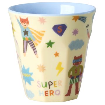 RICE Melamine KIDS CUP "Hero" soft blue