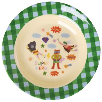 RICE Melamine KID'S BOWL "Hero" green
