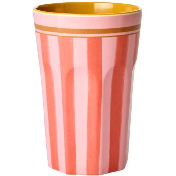 RICE Tall Melamine Cup ORGANIC STRIPES pink