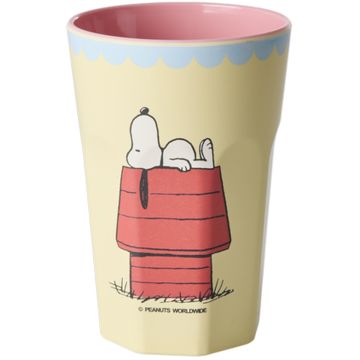 RICE x PEANUTS Tall Melamine CUP Snoopy Cream (400 ml)
