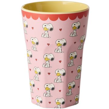 RICE x PEANUTS Tall Melamine CUP Snoopy Soft Pink (400 ml)