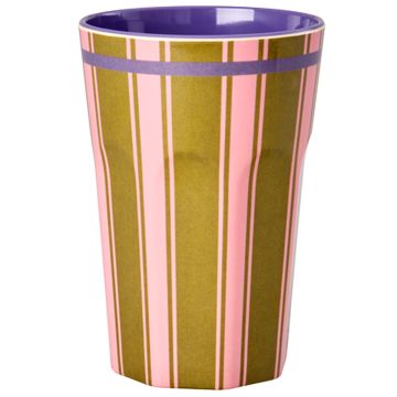 RICE Melamin LATTE MACCHIATO BECHER "Stripe Delight" Streifen (400 ml)