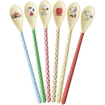 RICE x PEANUTS 6 Melamine Latte Macchiato SPOONS Snoopy