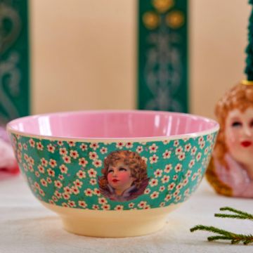 RICE Melamin SCHÜSSEL Weihnachtsengel grün