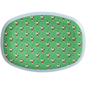 RICE x PEANUTS Rectangular Melamine PLATE Snoopy Green