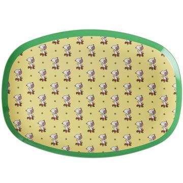 RICE x PEANUTS Rectangular Melamine PLATE Snoopy Yellow