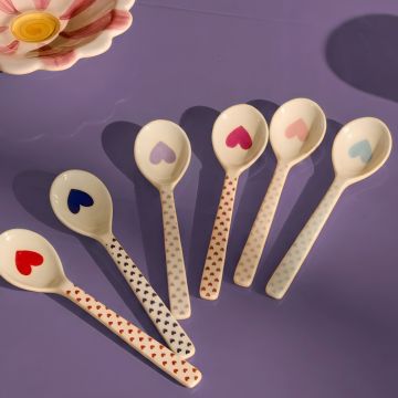 RICE 6 Melamin TEELÖFFEL "Favorite Hearts" Herzen 