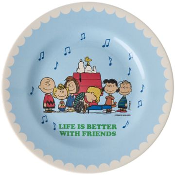 RICE x PEANUTS Melamine SIDE PLATE "Life Is Better" Snoopy Soft Blue (Ø20 cm)