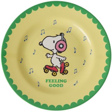 RICE x PEANUTS Melamine SIDE PLATE "Feeling Good" Snoopy Yellow (Ø20 cm)