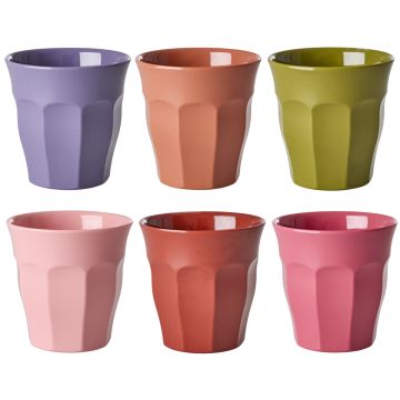 RICE 6 Melamin BECHER "Bon Vivant" Farben (250 ml)