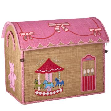 RICE Toy Basket FUN FAIR pink medium