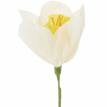 Rico Design Kleine Papierblume NARZISSE weiß-gelb