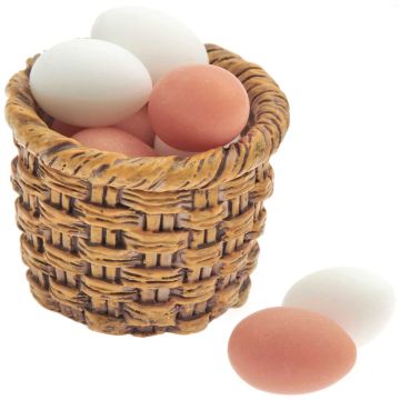 Rico Design Dollhouse BASKET with 8 EGGS