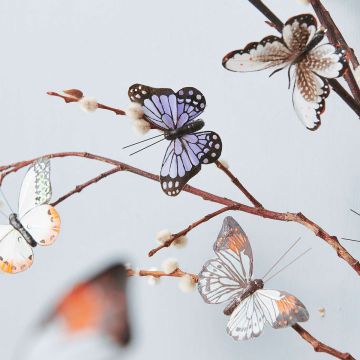 Rico Design 3 Decorative BUTTERFLIES with Clip violet