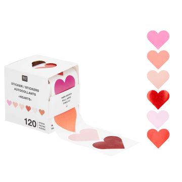 Rico Design 120 Sticker kleine HERZEN rot